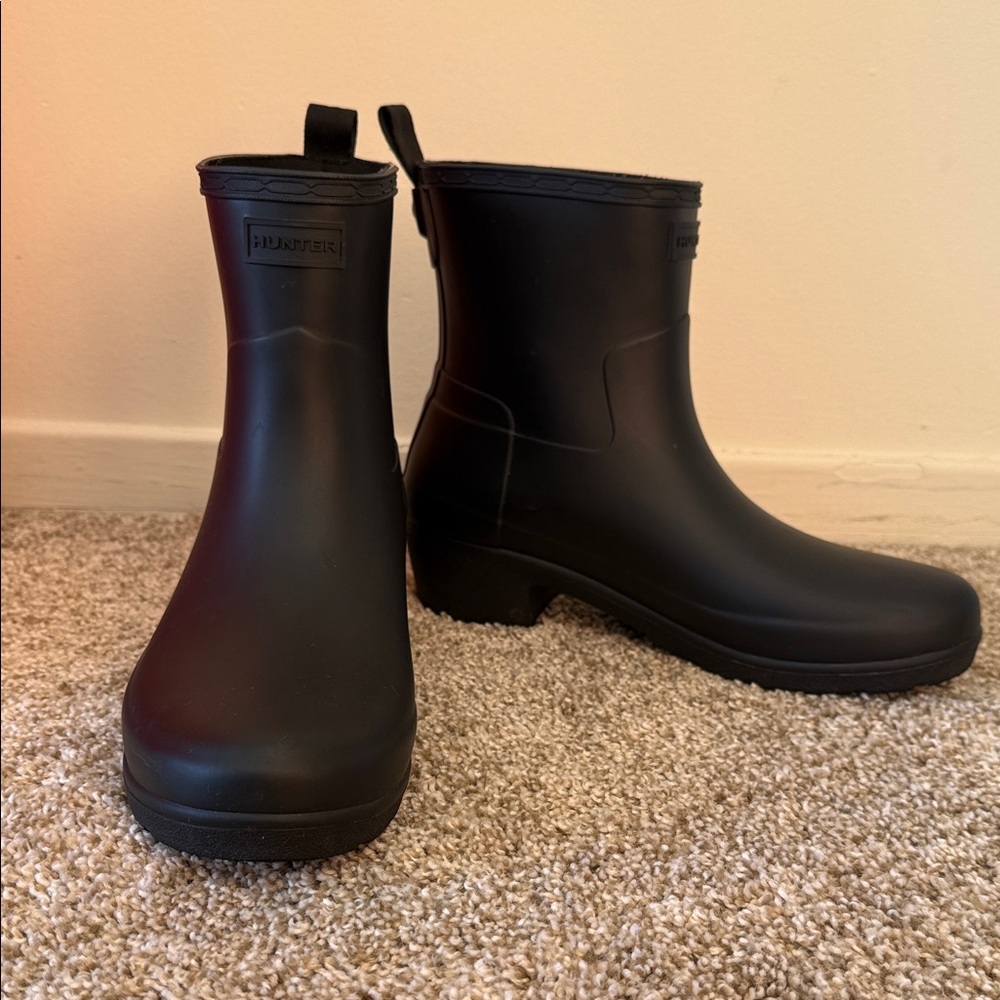 Hunter Short Black Rain Boots